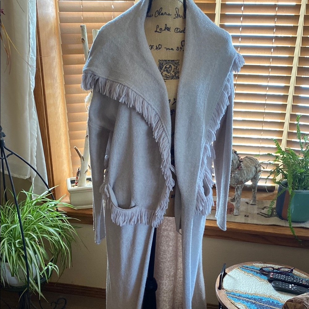 Fringed Open Front Cardigan Free people